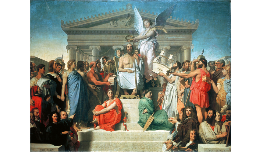 L’Apothéose d’Homère, dit aussi Homère déifié, Ingres, 1827© Franck Ferville pour Philosophie Magazine