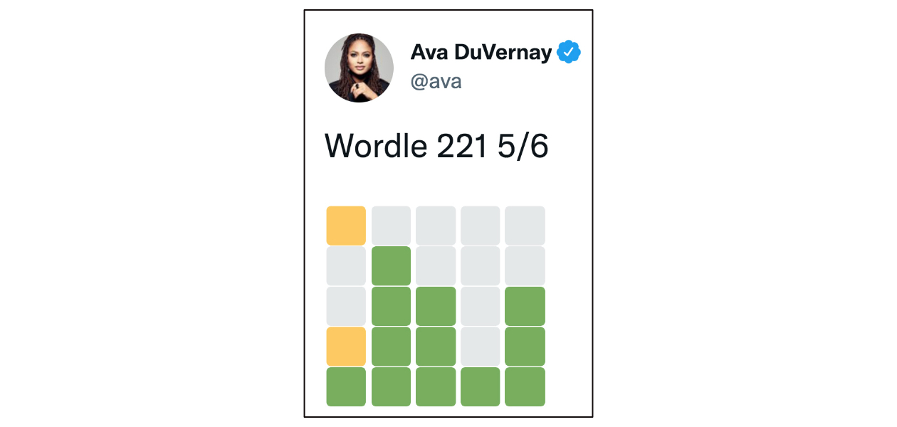 Capture d’écran d’un “tweet” de la réalisatrice et productrice américaine Ava DuVernay.