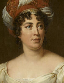 Portrait d’Anne-Louise-Germaine Necker, baronne de Staël-Holstein, connue sous le nom de Madame de Staël. Peinture de Marie-Eléonore Godefroid, d’après François Gérard